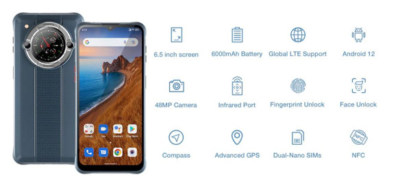 Смартфон Unihertz TickTock-E 4/64Gb Black(Blue)